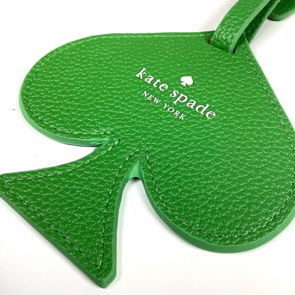 Kate Spade Green Leather Spade Charm Luggage Hang Tag Cute Fun Accessory